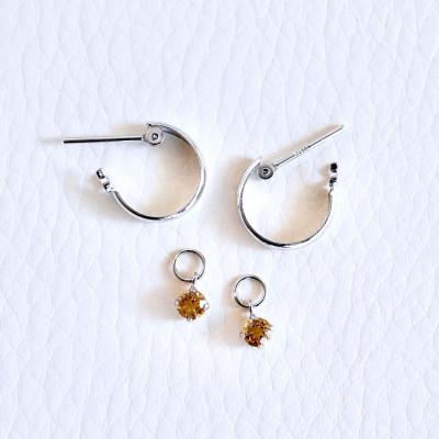 ふるさと納税 昭和町 Pt900 プラチナ 2WAY シトリン フープピアス(直径10mm) 保証書付 SMK-5249 |  | 02