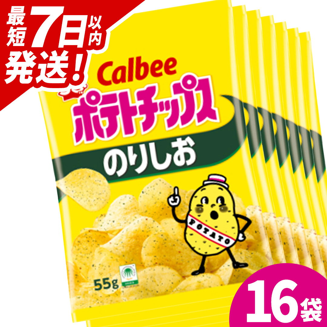 【ふるさと納税】 ポテトチップス カルビー 「のりしお」16袋（55g×16袋）1ケース 総計880g【ポテチ Calbee のり しお セット 菓子 ポテト チップス スナック おやつ じゃがいも ジャガイモ お取り寄せ まとめ買い 詰め合わせ 詰合せ 人気 送料無料】(BG028)