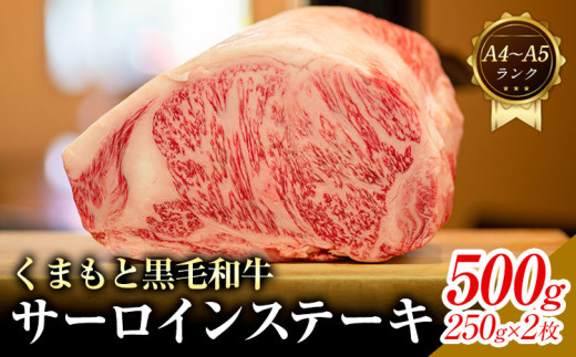 【A4～A5】くまもと 黒毛和牛 サーロイン ステーキ 500g 《30日以内に出荷予定(土日祝除く)》熊本県 大津町 黒毛和牛 肉 お肉 和牛 牛 牛肉 A5 A4 小分け MEAT PLUS