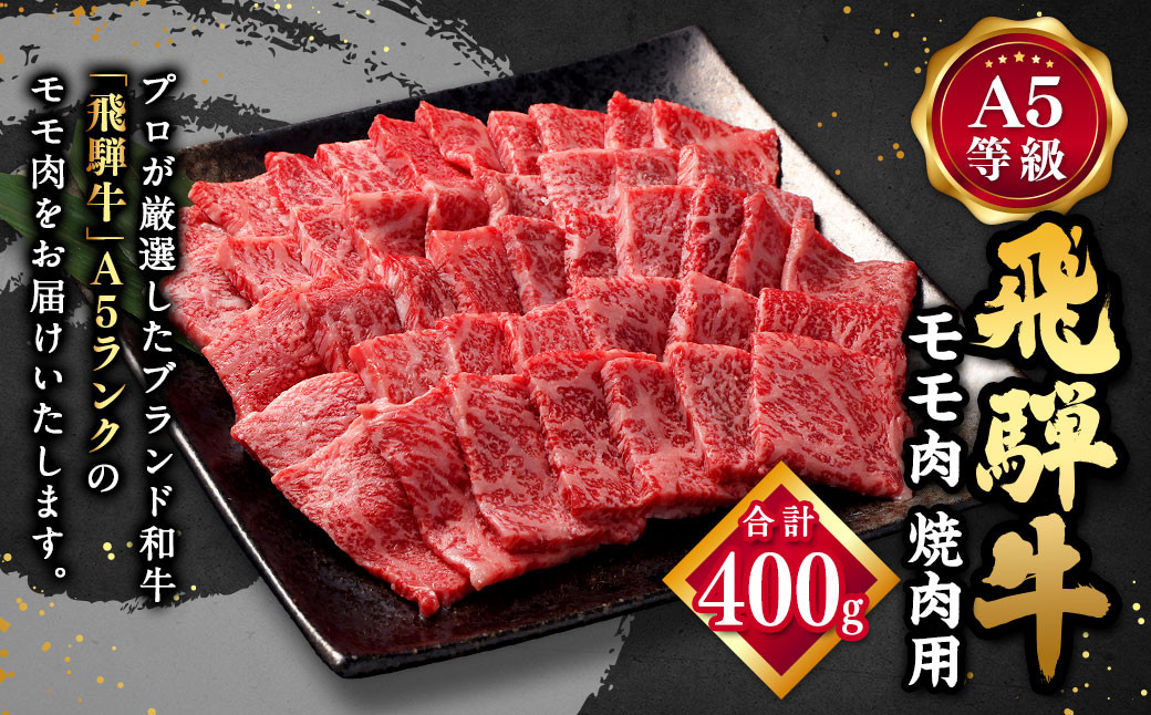 
            飛騨牛 A5 等級 焼肉 用 400g（ モモ肉 ） | 肉のかた山 牛肉 牛 肉 焼き肉 和牛 黒毛和牛 国産 M12S85
          