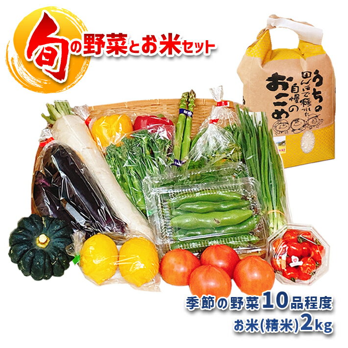 【ふるさと納税】野菜 野菜セット 米 旬の野菜 10〜12種類 お米 2kg 詰め合せ BOX 熊本 玉名 生産者直送 産地直送 送料無料