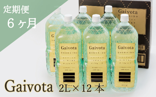 ＜定期便 Gaivota2箱(2L×12本)×6回＞北のハイグレード食品 天然シリカ水 ミネラルウォーター 軟水 北海道産 北海道 乙部町 天然水 美容 ケイ素 無添加 シリカ ガイヴォータ 美肌 ミネラル 口当たり まろやか 備蓄 災害用 非常用 リピーター 6か月 備蓄 災害用 非常用