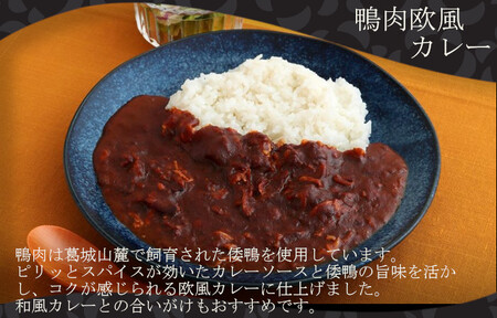 葛城高原ロッジ　鴨肉カレー詰め合わせ（和風・欧風） ／  葛城山麓 かも鍋 倭鴨 カレー 中辛 ごせブランド 奈良県 御所市【kngu0003】