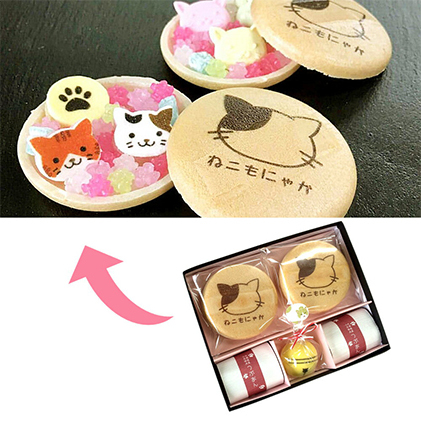 〈京の老舗〉かわいい和スイーツ「ねこもにゃか」10箱セット〈スイーツ 和菓子 生菓子 最中 もなか 粒あん ゼリー 金平糖 こんぺいとう 和三盆糖 ねこ 猫 ギフト 贈り物 飲料 加工食品〉_イメージ