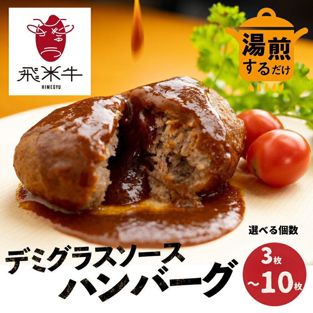 【ふるさと納税】《選べる内容量》和牛ハンバーグ 温めるだけ 飛米牛 ひめぎゅう入りデミグラスソースハンバーグ 200g×3個 ~10個 和牛 牛肉 ハンバーグ 母の日 お届け 簡単調理 レトルト 冷凍 おかず 簡単 7000円 10000円 1万円 20000円 簡易包装 訳あり 《hida0307》