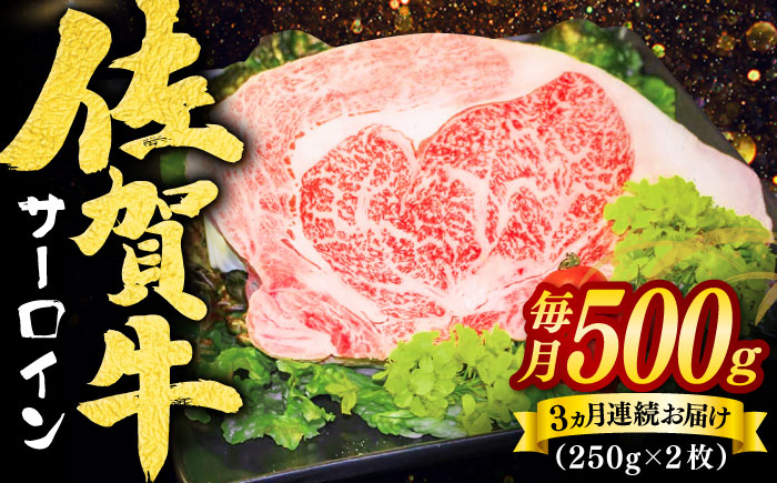 【全3回定期便】佐賀牛サーロインステーキ 計1.5kg（250g×2枚×3回） / 牛肉 / 佐賀県 / ヤマサン食品 [41ADAA008]
