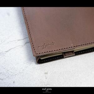 maf pinto (マフ ピント) レザーブックカバー 四六判サイズ ダークブラウン 本革 日本製
