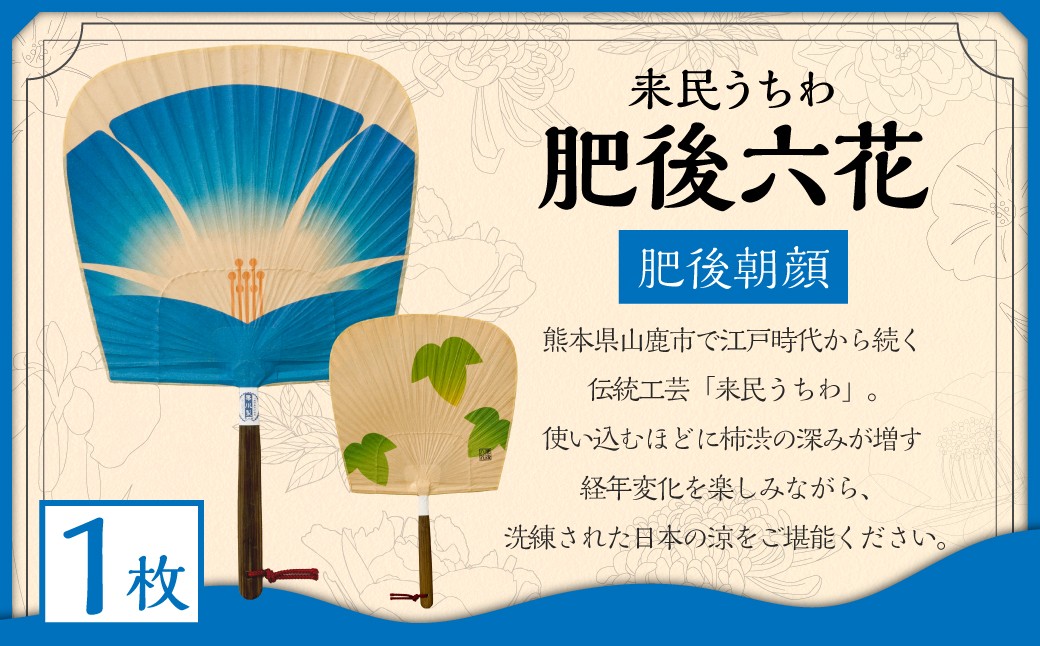 
                  来民うちわ 肥後六花 「 肥後朝顔 」 うちわ 伝統工芸 縁起物 防虫効果 伝統技法 雑貨 生活雑貨
                