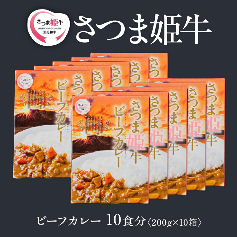 【ふるさと納税】ビーフカレー 10食分 2kg（200g×10袋）「SQF」の認証を取得し、世界基準に基づく安全・安心な商品！【鹿児島サンライズファーム】