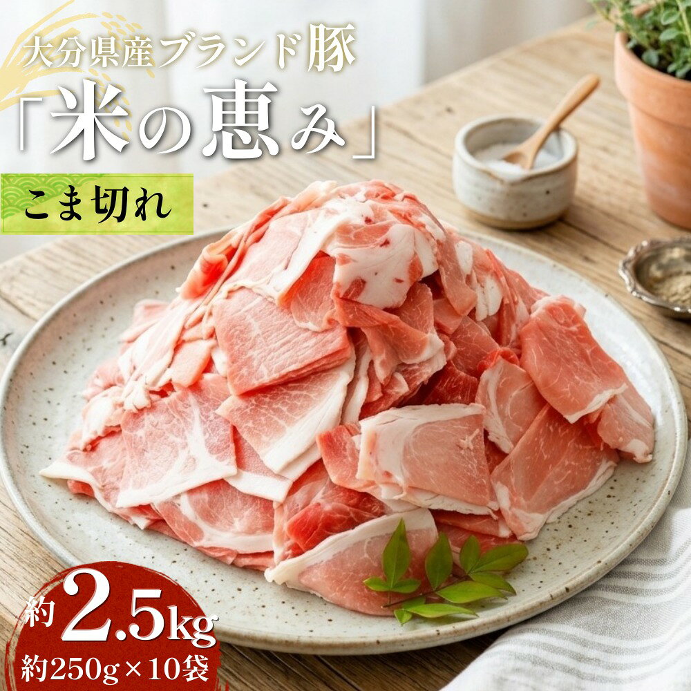 【ふるさと納税】大分県産ブランド豚「米の恵み」こま切れ 約2.5kg 切り落とし モモ 肩 小分け