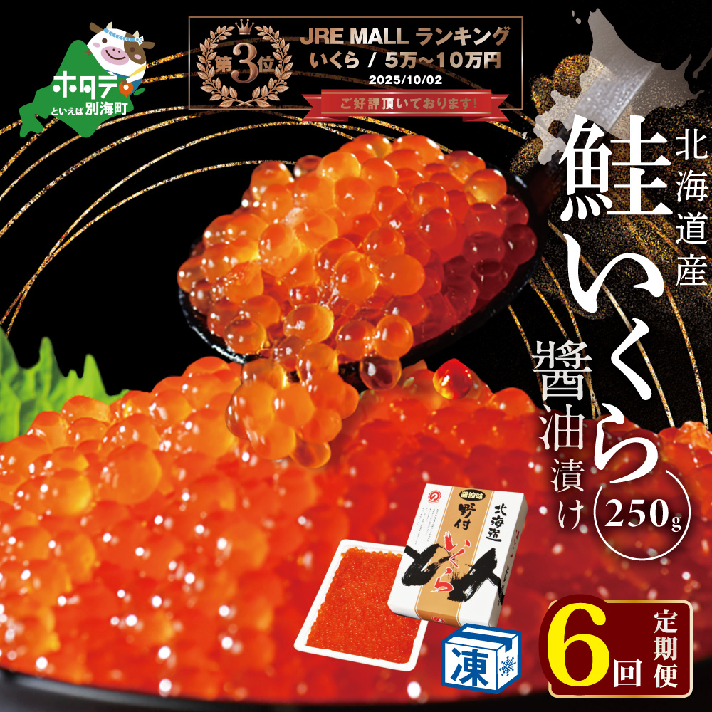 ランキング第3位獲得！【毎月6回定期便】★NQいくら醤油漬 250g NKM06NQ13