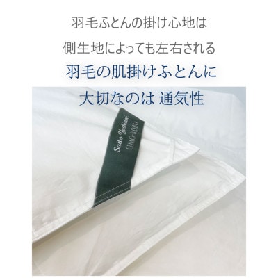 羽毛肌掛け布団ダブル 春～秋用 清潔な羽毛 通気性のある超長綿80サテン 呼吸する羽毛肌掛け布団