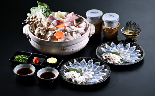 天然ふぐ鍋とらふぐ刺身セット2人前 冷凍【ふぐ刺し 鍋 フグ ふぐ鍋セット 山口県 ふぐ ふぐちり ふぐ鍋 ひれ酒 人気 国産 とらふぐ 宴会 板前 ポン酢 薬味 家族 配送日指定可能 日時指定可能】