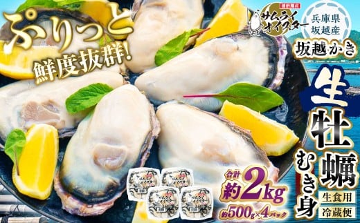 坂越かき むき身 約500g×4パック 牡蠣 カキ 小分け