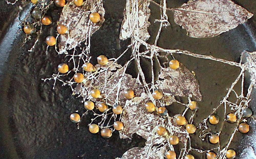 皿 つづるガラスアート 蔓（つる）の実 −SUMI− 吉田栄美子 ｜ 特大大皿 × 1枚