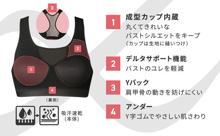 【ワコール】CW-X ゆれケアスポーツブラ＜Mサイズ＞ブラック｜スポーツブラ 高機能 人気