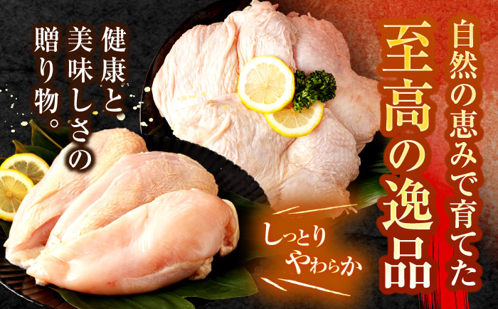 【12回定期便】【長崎県産】長崎夢みどり(鶏もも肉1kg×2P、むね肉1kg×2P・4kgセット)　/　モモ肉　もも肉　ムネ肉　むね肉　鶏肉　/　諫早市　/　西日本フード株式会社 [AHAV015]