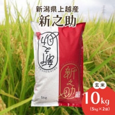 令和5年・新潟県上越産|新潟ブランド米「新之助」 玄米10kg(5kg×2袋)