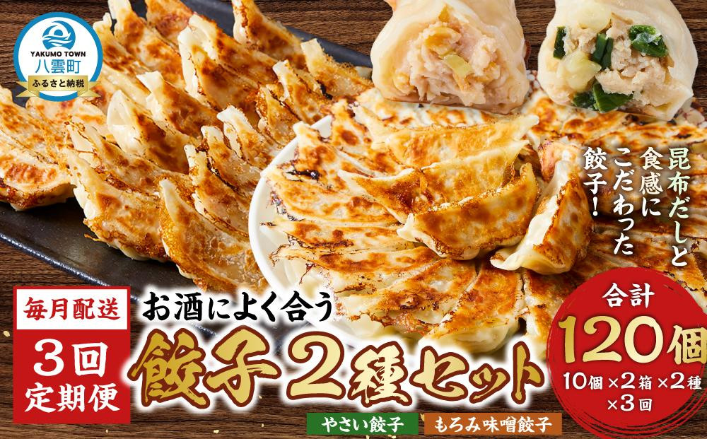 
【食感と昆布だしにこだわり】 【3回定期便】お酒によく合う餃子2種セット40個(野菜餃子1箱 10個入り×2箱・もろみ味噌餃子1箱 10個入り×2箱)【 餃子 加工品 冷凍 おつまみ つまみ 定期便 食品 グルメ お取り寄せ お取り寄せグルメ 八雲町 北海道 】
