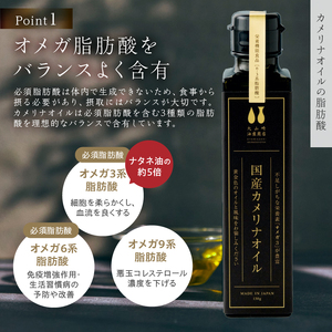 【6か月定期便】熱で壊れにくいオメガ3！大山崎油座商店のカメリナオイル 130g 1本 [h283]