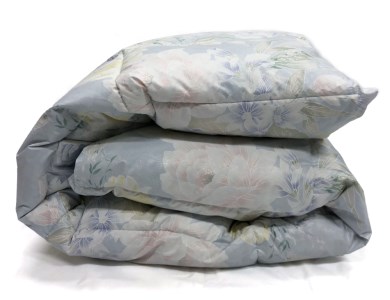 ホワイトダックダウン50%入り(1.4kg使用) 羽毛ふとん シングルサイズ ブルー色 FNU003 [1189]