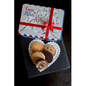 フランス産小麦100%タマミィーユ「Parisのお散歩クッキー」1缶(5種22枚入り)発酵バター使用【1712227】