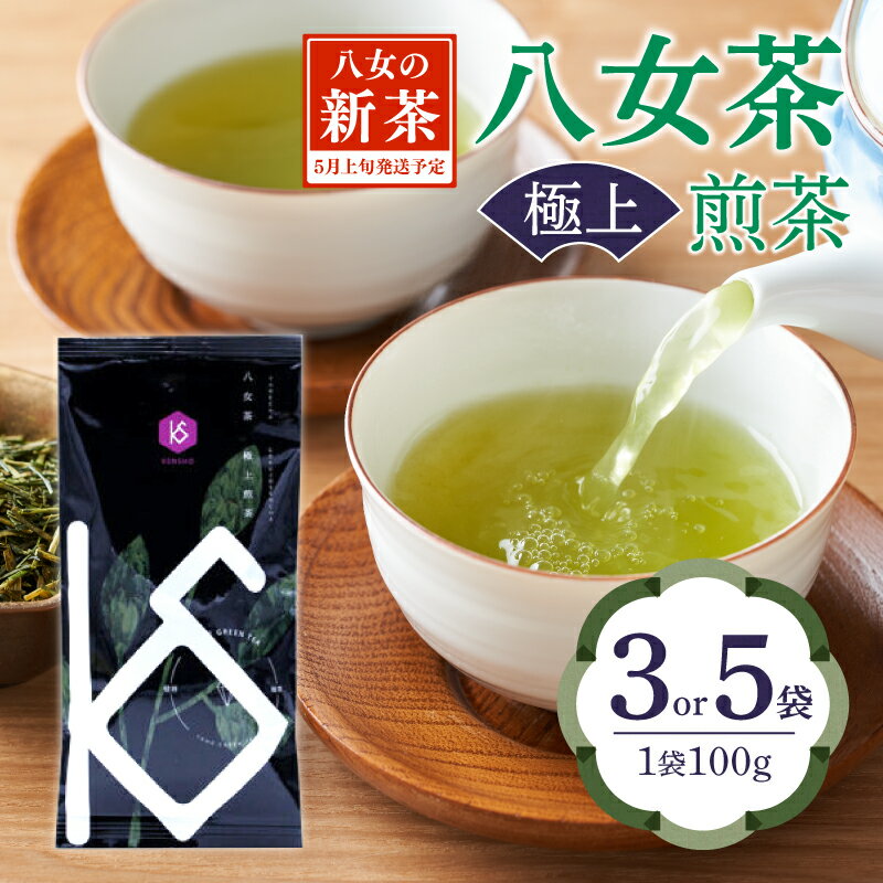 【ふるさと納税】【2025年新茶】八女茶 極上煎茶 100g 選べる個数（3袋・5袋） 八女茶 煎茶 緑茶 極上 福岡県産