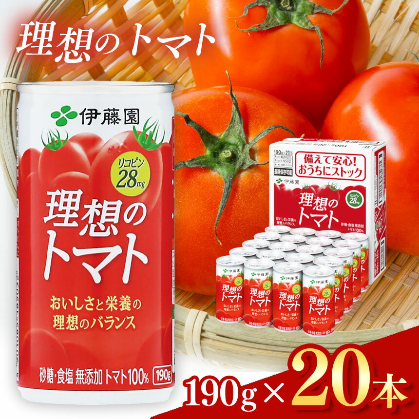 【ふるさと納税】缶理想 の トマト 190g　20本入り｜ふるさと納税 松本市 長野県 トマト とまと ジュース 飲料 健康長期 保管 大容量