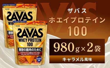 ザバス ホエイプロテイン100 キャラメル風味 980g 【2個】 プロテイン タンパク質 たんぱく質 ビタミン キャラメル 筋トレ 筋肉 トレーニング 岡山県 倉敷市