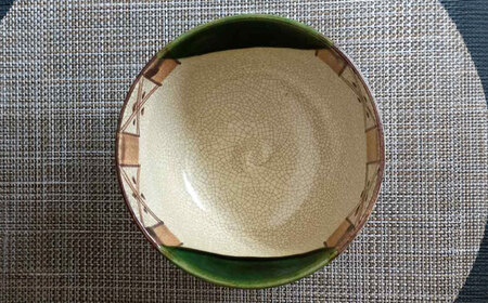 【瀬戸焼】織部丸丼(大) 【愛窯工芸社】 / 丼 丸丼 皿 食器 和食器 / 瀬戸市 [BBAW011]