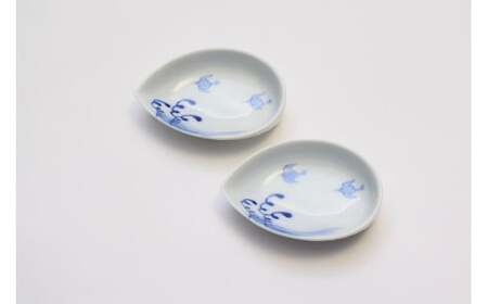 有田焼 染付波千鳥 刺身皿・組千代口【深川製磁】食器 器 うつわ 食器セット 皿 刺身皿 醤油皿 小皿 鳥 千鳥 染付 食洗機対応 A80-60