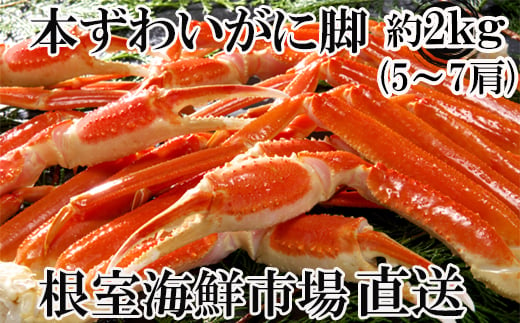 B-14072 【12月8日決済分まで年内配送】 本ズワイガニ脚2kg(5～7肩)