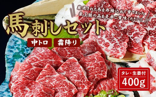 
馬刺しセット 中トロ 霜降り 400g
