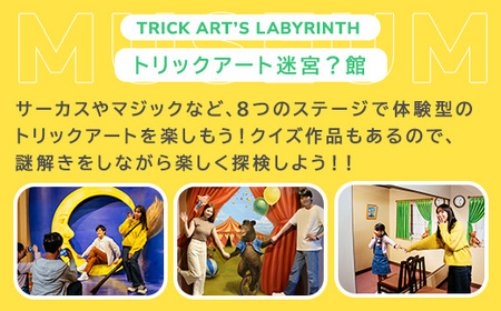 那須とりっくあーとぴあ 2館共通券（大人2人 小人2人）｜ トリックアート チケット 券 入場券 観光 国内旅行 ファミリー 家族 那須 栃木県 那須町〔C-67〕