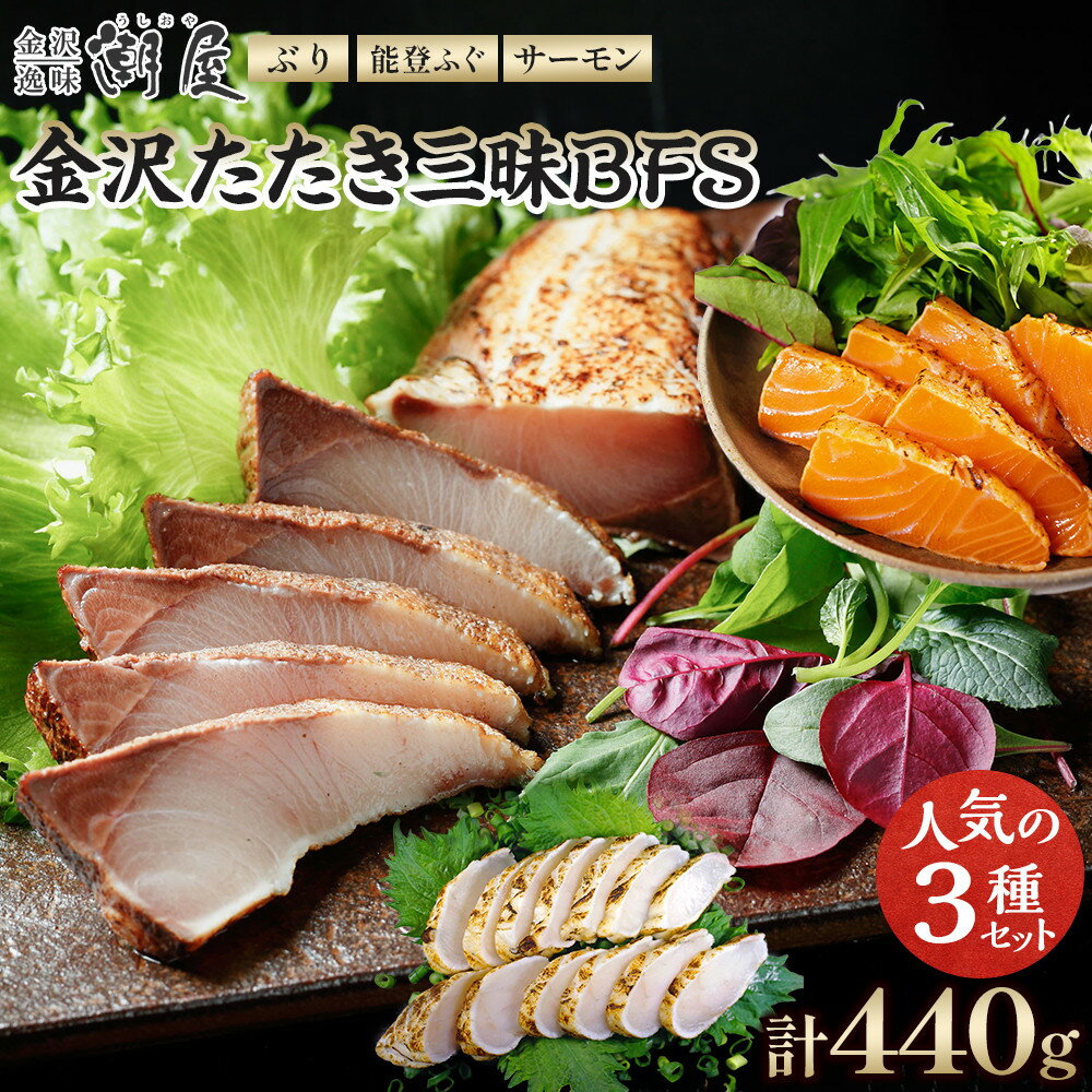 【ふるさと納税】潮屋金沢たたき三昧BFS | 冷凍 魚貝類 鮭 サーモン お魚 さかな 食べ比べ 和食 お惣菜 お酒のあて 食品 金沢市 たたき 鰤 産地直送 人気 おすすめ 送料無料