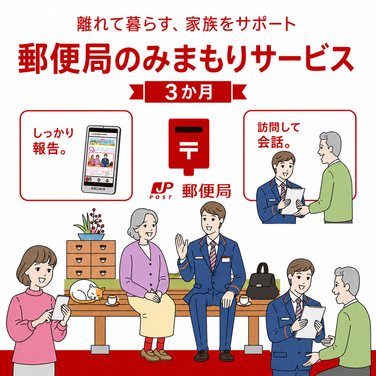 【ふるさと納税】見守りサービス みまもり訪問 郵便局のみまもりサービス みまもり訪問サービス（3か月間） 見守り 定期訪問 お年寄り 遠方 両親 安心 月1回訪問 生活状況報告 滋賀県 豊郷町