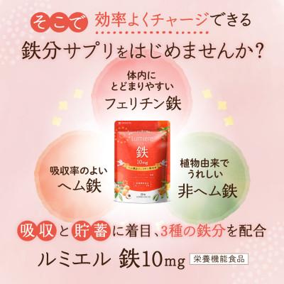 ふるさと納税 静岡市 鉄分 サプリ ルミエル 鉄 10mg フェリチン鉄 ヘム鉄 葉酸 栄養機能食品 1袋(約30日分) |  | 01