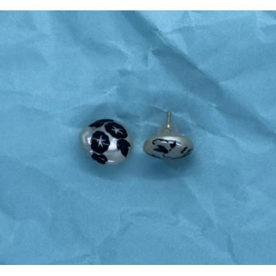 ふるさと納税 近江八幡市 『ビワパール(R)』の蒔絵ピアス K18(朝顔) |  | 01