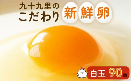 九十九里ファームこだわりたまご９０個～あおい海・みどりの里～《白玉》 ／ たまご 卵 玉子 タマゴ 生卵 卵かけご飯 鶏卵 90個