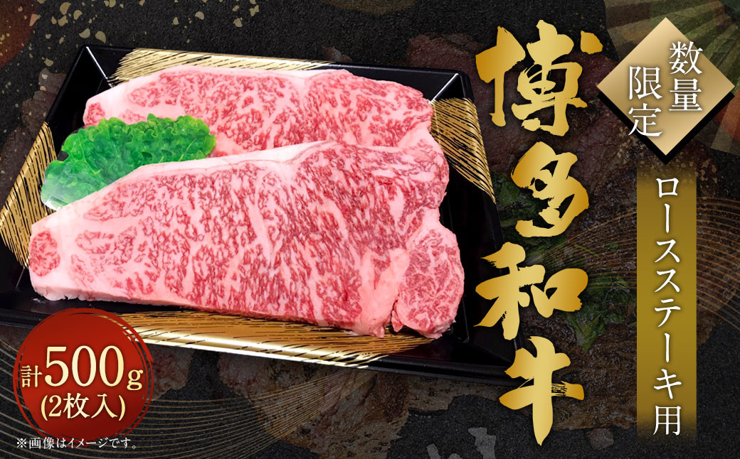 
【数量限定 博多和牛】ロース ステーキ用 計500g (2枚入) 牛肉 黒毛和種 和牛 ステーキ 霜降り 肉 国産 福岡県産
