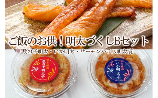 ご飯のお供！明太づくしBセット(数の子明太100g・いか明太100g・サーモンハラス明太漬200g)【001-0237】