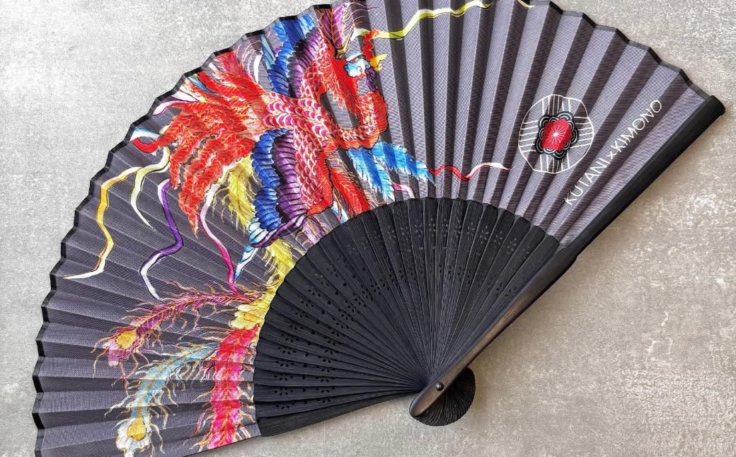 [KUTANI×KIMONO] 扇子 鳳凰（同柄収納袋・化粧箱入）| 石川県 小松市 【デクシオーラ株式会社】 am003n00