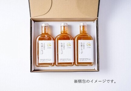 北の生姜家 こがね生姜しろっぷ200ml×3本 保存料着色料不使用 農場生産 自家製しょうがとてんさい糖を贅沢に使用 岩手県奥州市江刺産[T0010]