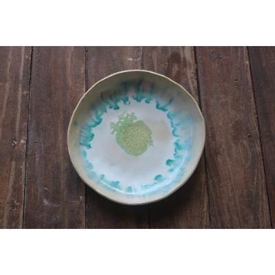 ふるさと納税 与論町 あーどぅる焼き　丸皿【サンゴ釉(白)】　大皿 |  | 01