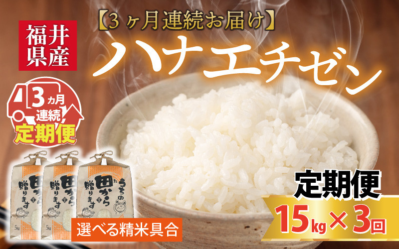 
                  【先行予約】【令和8年産・新米】定期便 ≪3ヶ月連続お届け≫ 【白米・玄米選択可】 ハナエチゼン15kg×3回 計45kg ～本原農園からまごころコメて～ 【2026年9月上旬以降順次発送予定】 [I-8906]
                