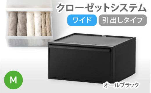 クローゼットシステム ワイド引出し（M） CS-WD2 オールブラック (5色からお好きなカラーが選べる)  ／ クローゼット 収納 組み合わせ 引出し ライクイット like-it 奈良県 葛城市【