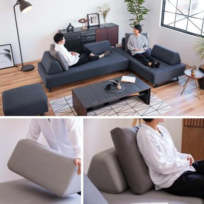 ふるさと納税 大川市 リバティ2アイランドソファ200cm3人掛けライトグレー【モーブル】【大川家具】 |  | 01