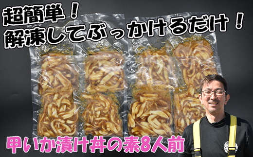 玄界灘産 甲いか漬け丼の素8人前（70g×8P）★1人前ずつ個包装[H0166]