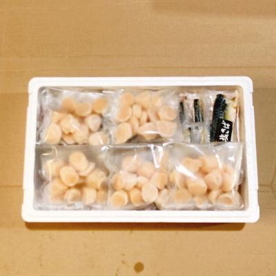 ふるさと納税 根室市 お刺身ほたて貝柱300g×5P&塩さばフィレ1枚×40P D-09053 |  | 02
