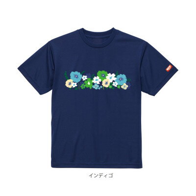 【ふるさと納税】JTTA公認　卓球ユニフォーム【男女兼用(ドライ):Sサイズ】フラワー2　インディゴ【1671029】